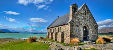 Lago Tekapo e Iglesia del Buen Pastor