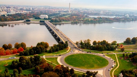 Panoramica de Washington y el rio Potomac